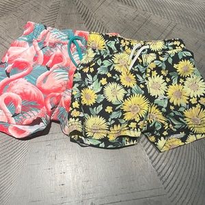 Toddler boy board shorts bathing suit bundle